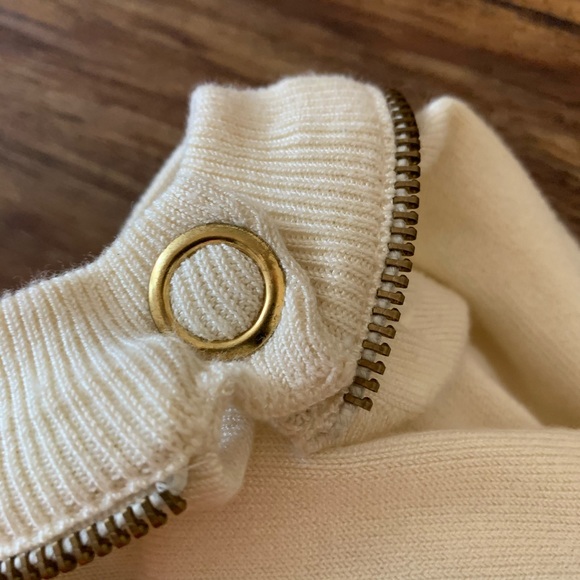 Beige Zipper Detail Sweater - Picture 4 of 5